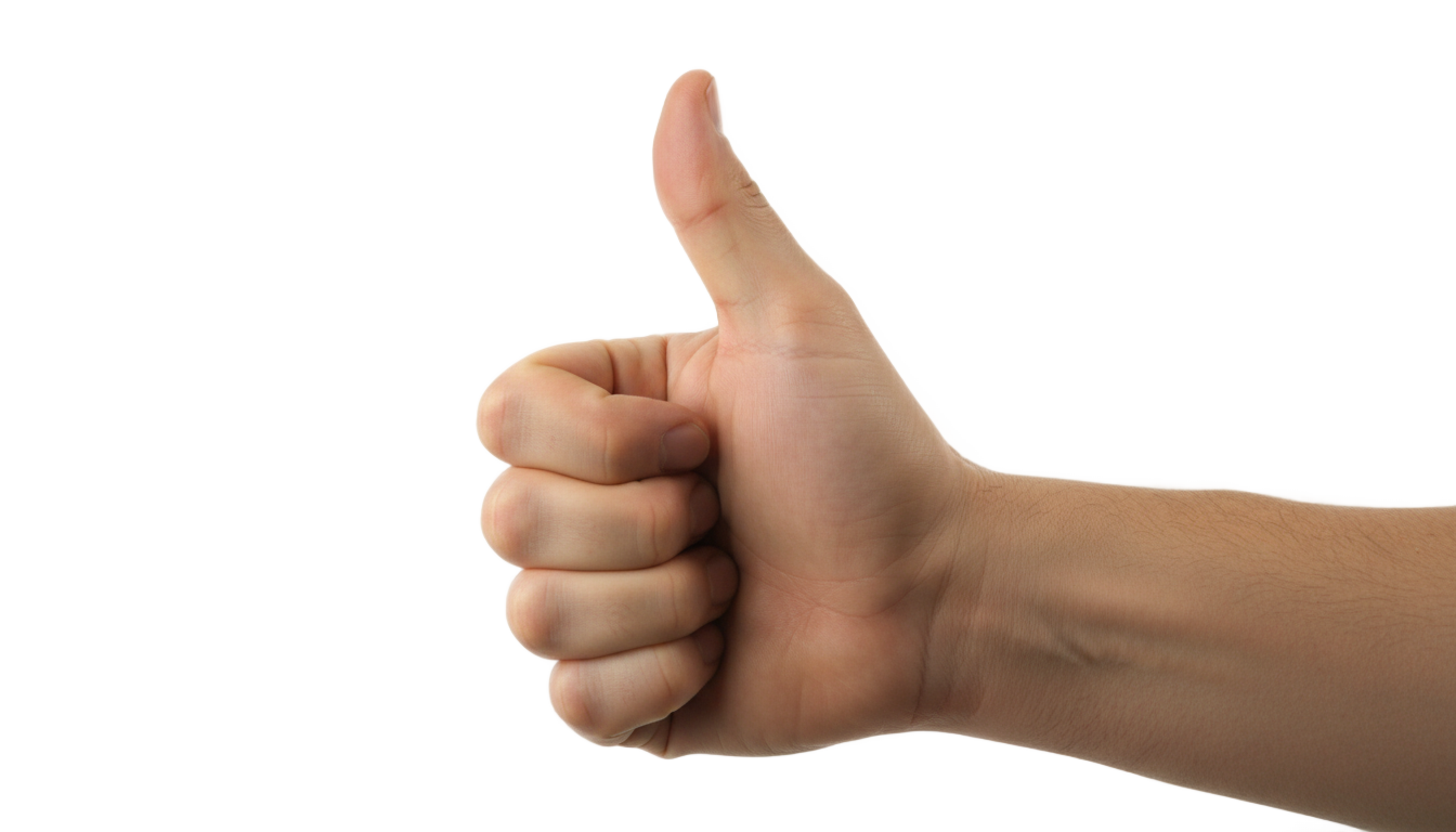 realistic thumbs up png PNG transparent background