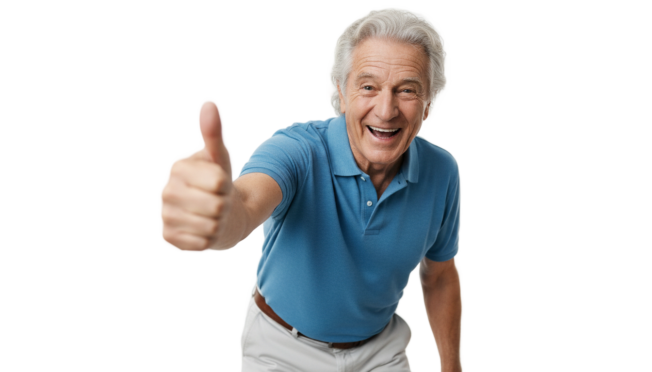 old man thumbs up png PNG transparent background