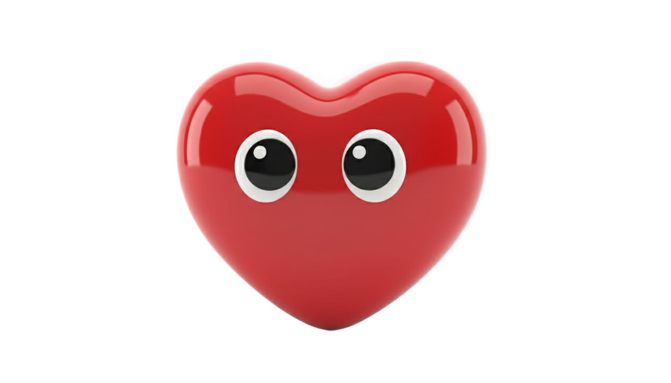 red heart with eyes png PNG transparent background