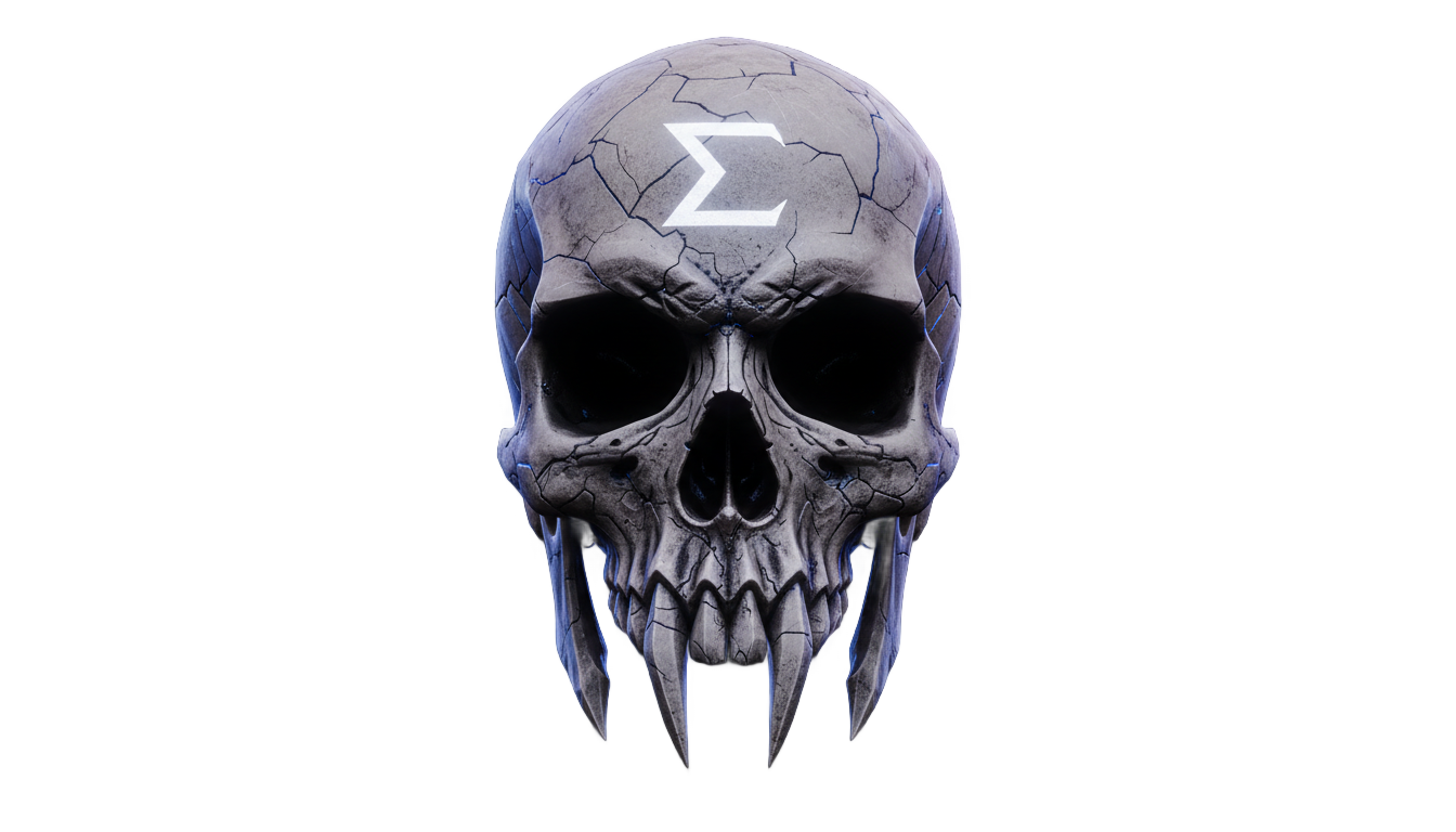 sigma skull face png PNG transparent background