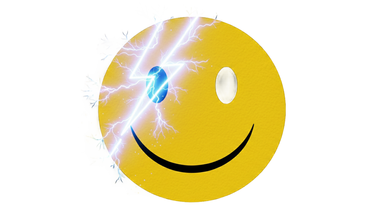 lightning bolt smiley face png PNG transparent background