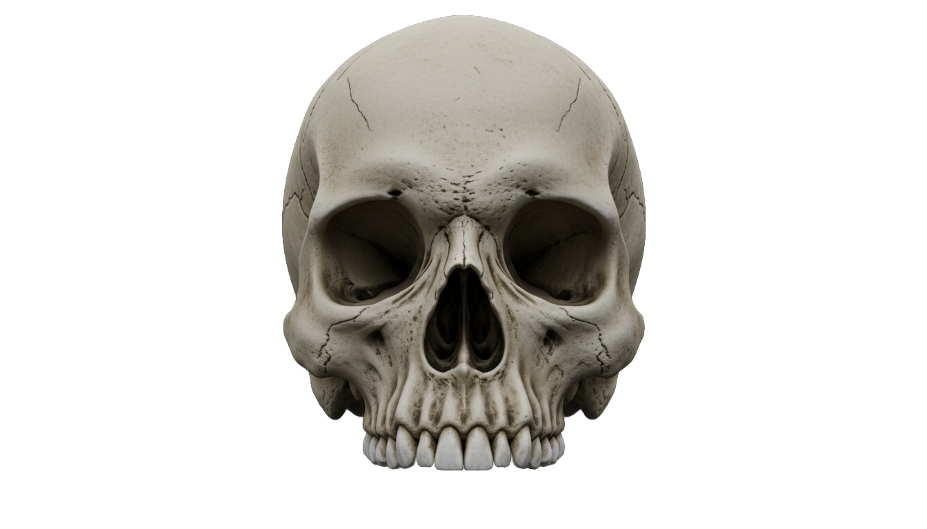 skull face green screen png PNG transparent background