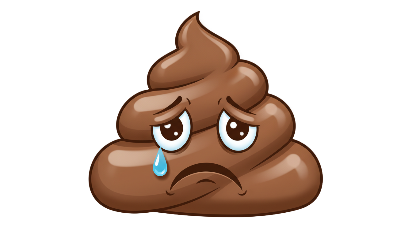 sad poop emoji png PNG transparent background