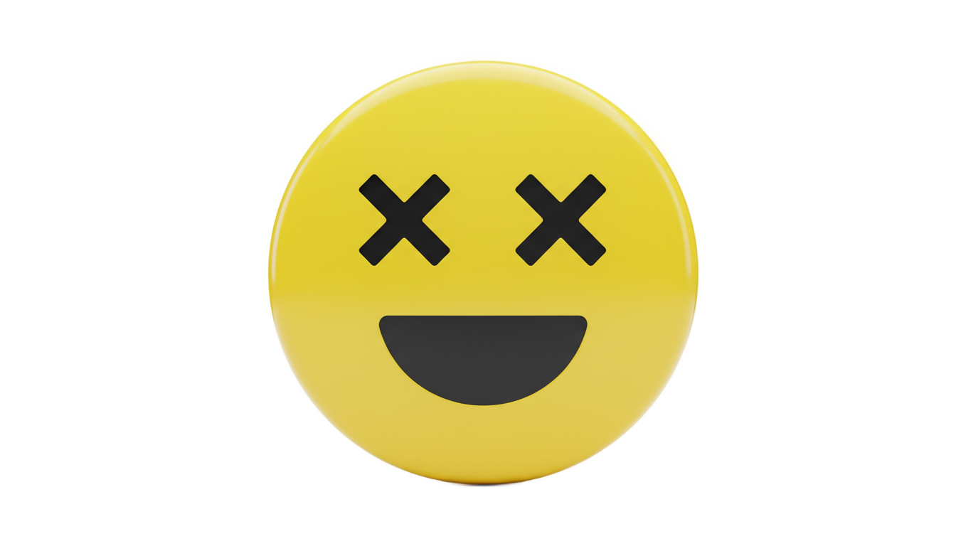 x eyes smiley face png PNG transparent background