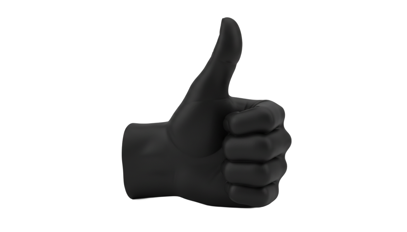 black thumbs up emoji png PNG transparent background