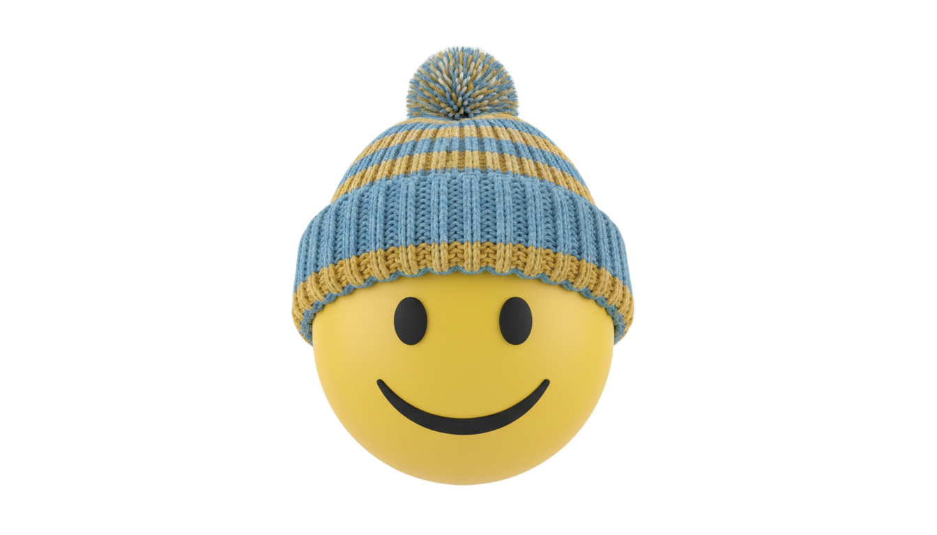smiley face with beanie png PNG transparent background