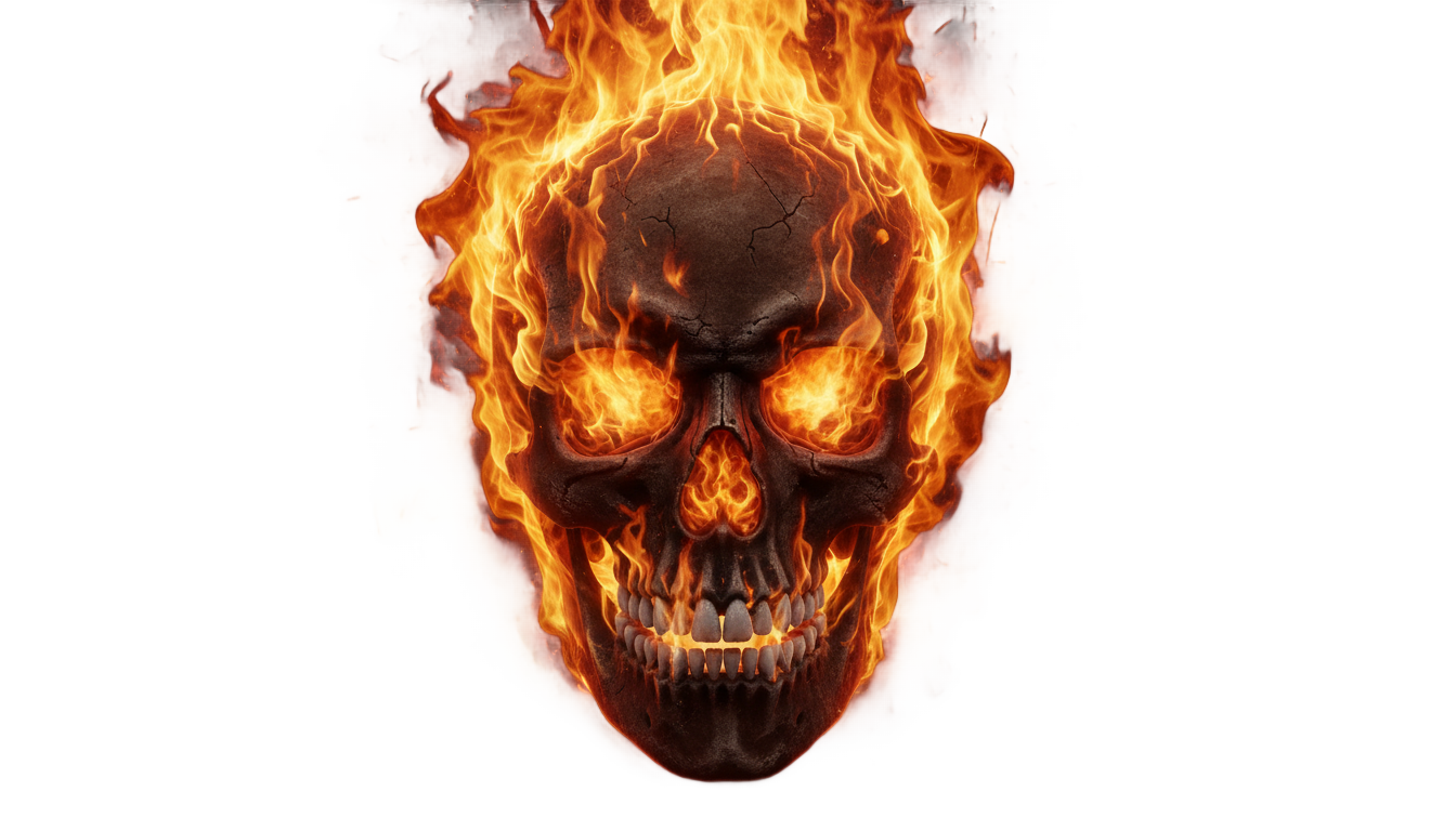ghost rider face png PNG transparent background