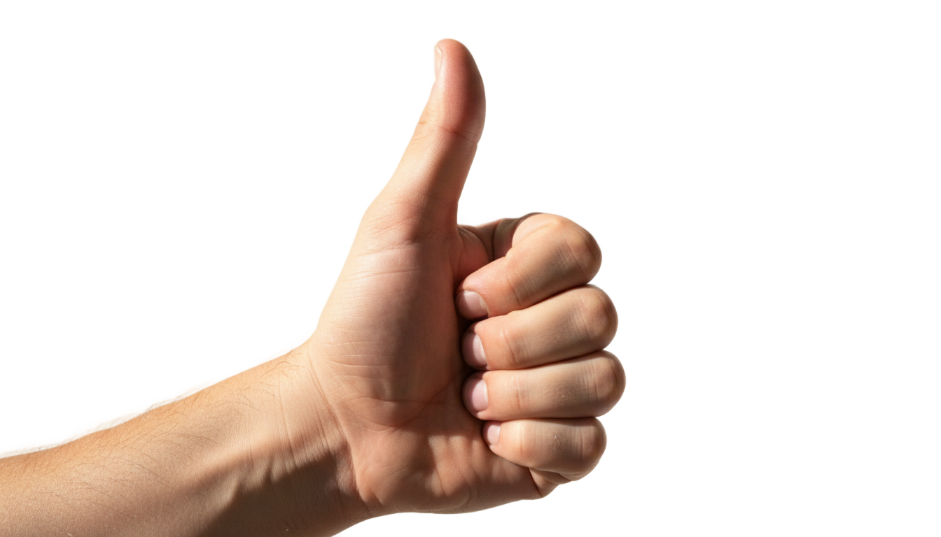 realistic thumbs up png PNG transparent background