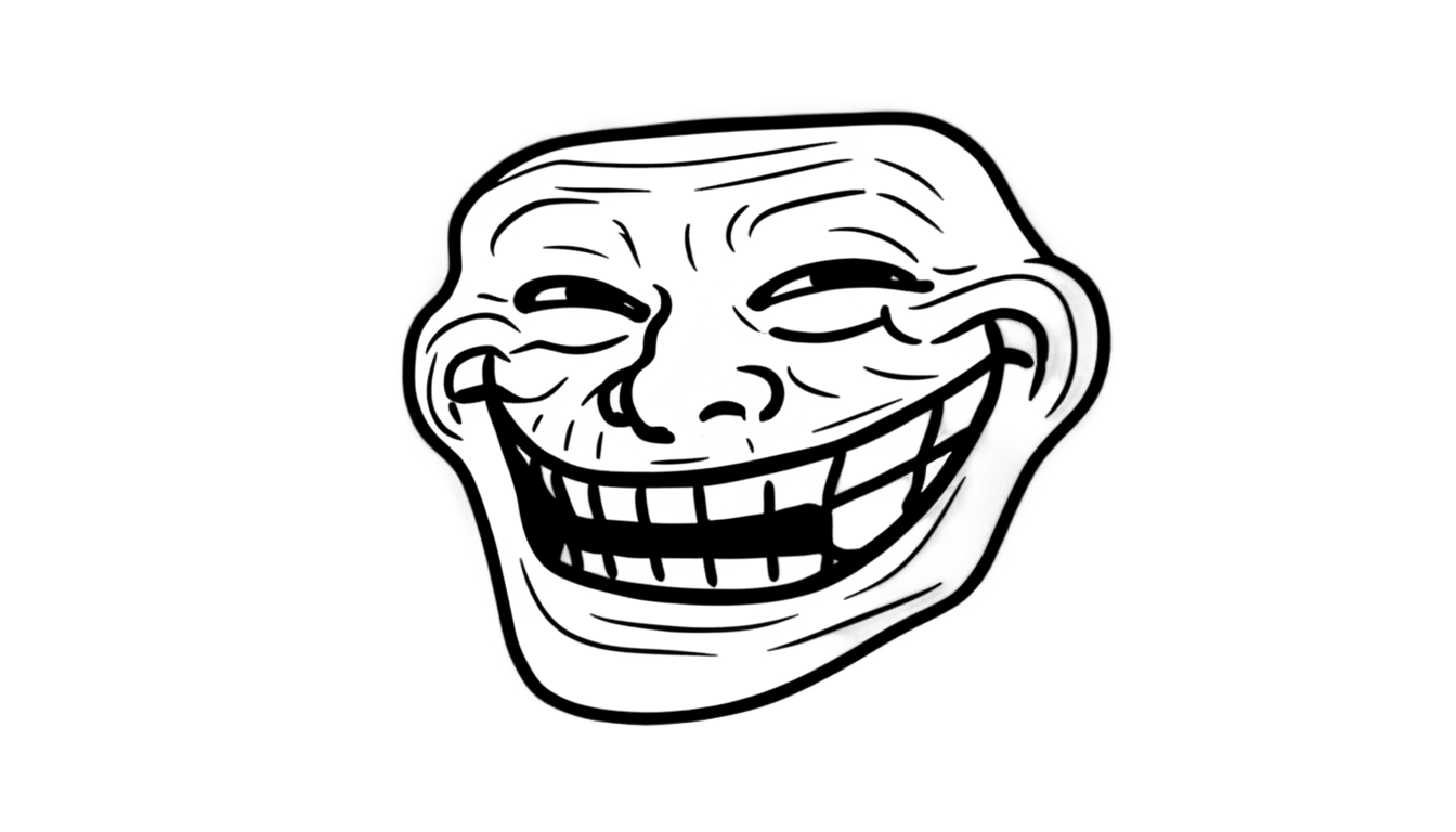 laughing troll face png PNG transparent background