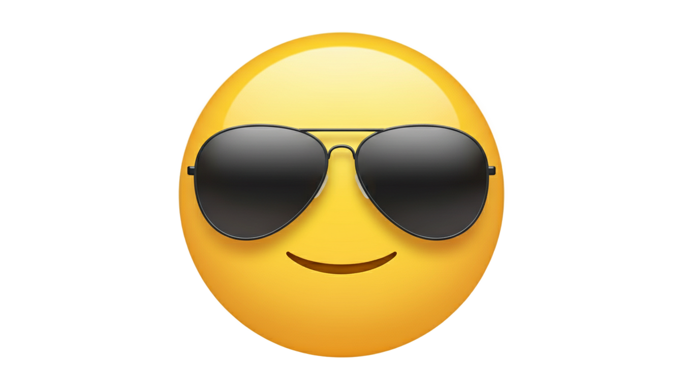 cool face emoji png PNG transparent background