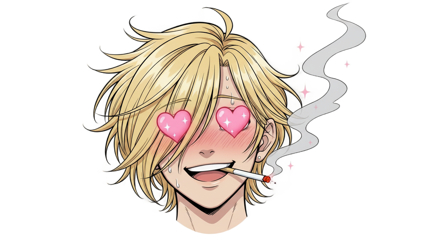 sanji heart eyes png PNG transparent background