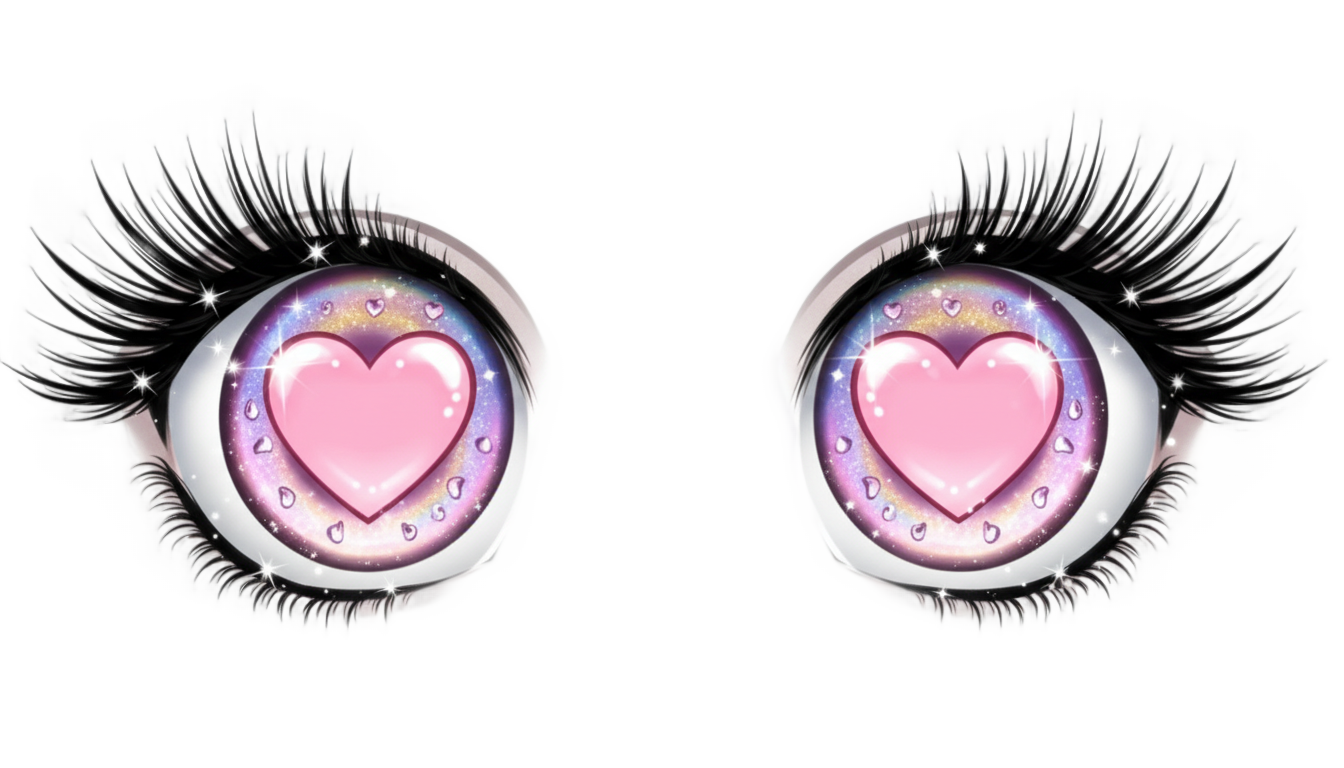 anime heart eyes png PNG transparent background