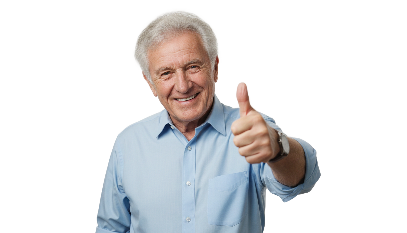 old man thumbs up png PNG transparent background