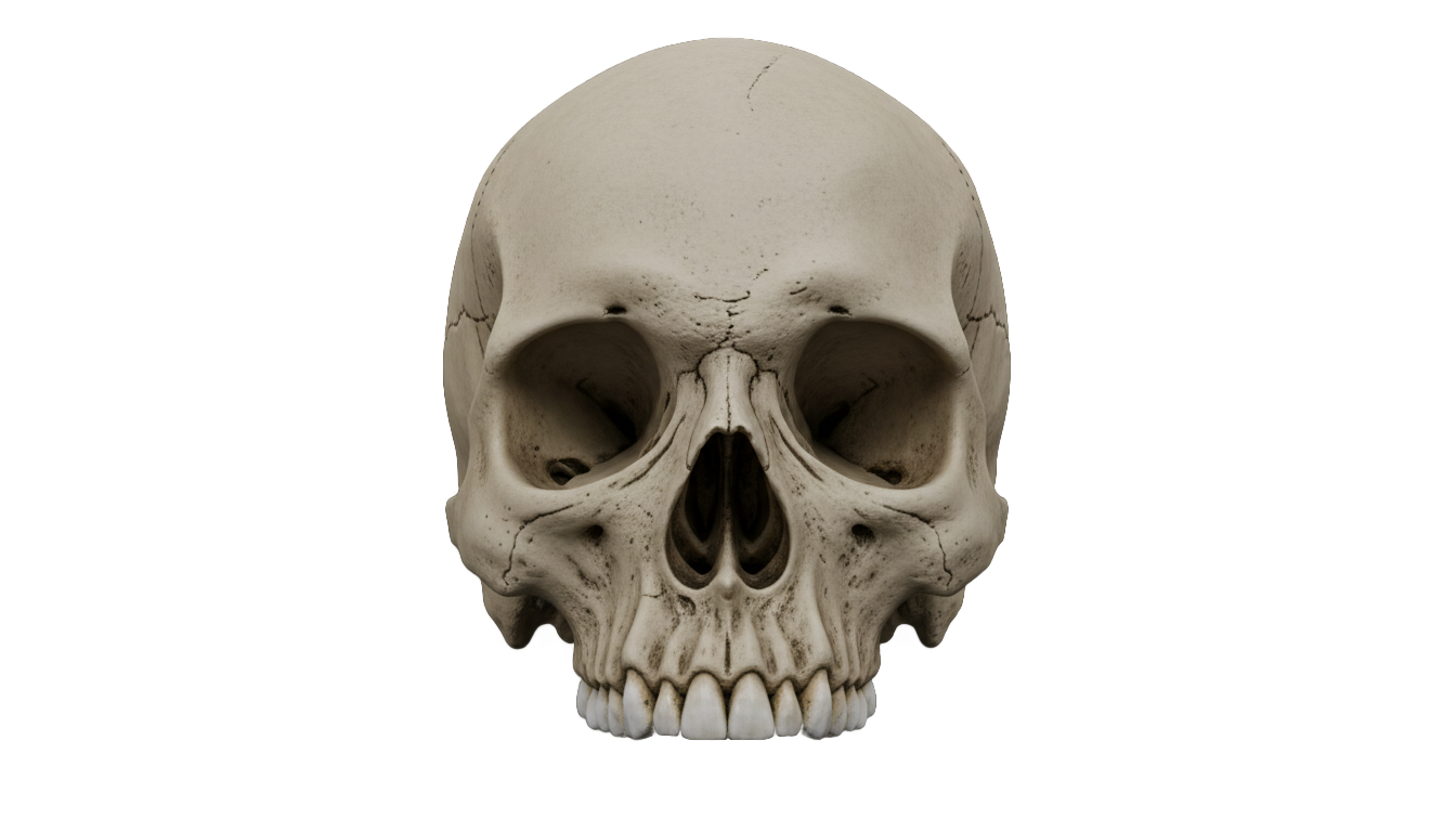 skull face green screen png PNG transparent background
