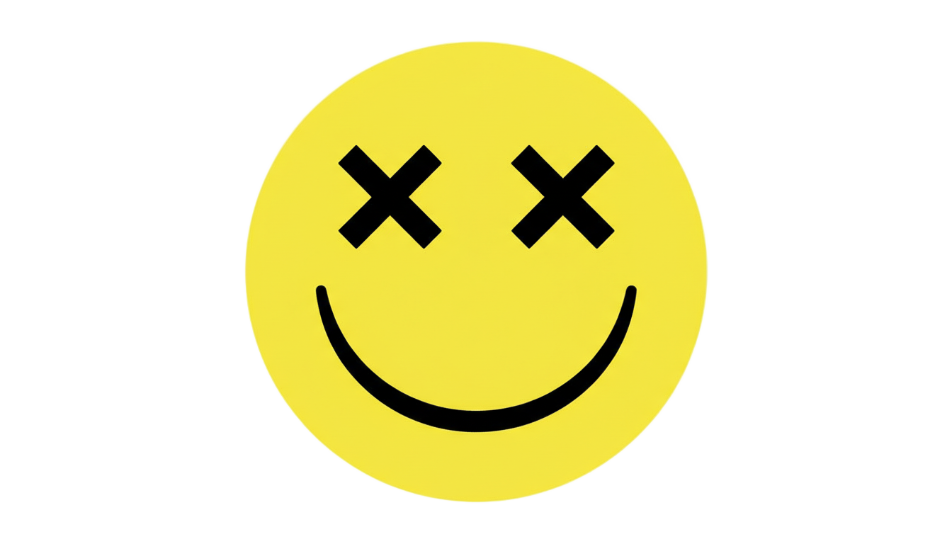 x eyes smiley face png PNG transparent background