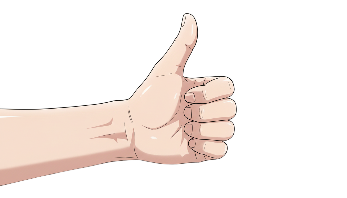 anime thumbs up png PNG transparent background