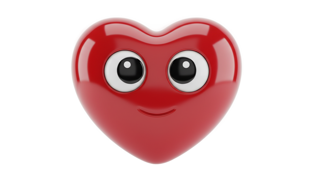 red heart with eyes png PNG transparent background