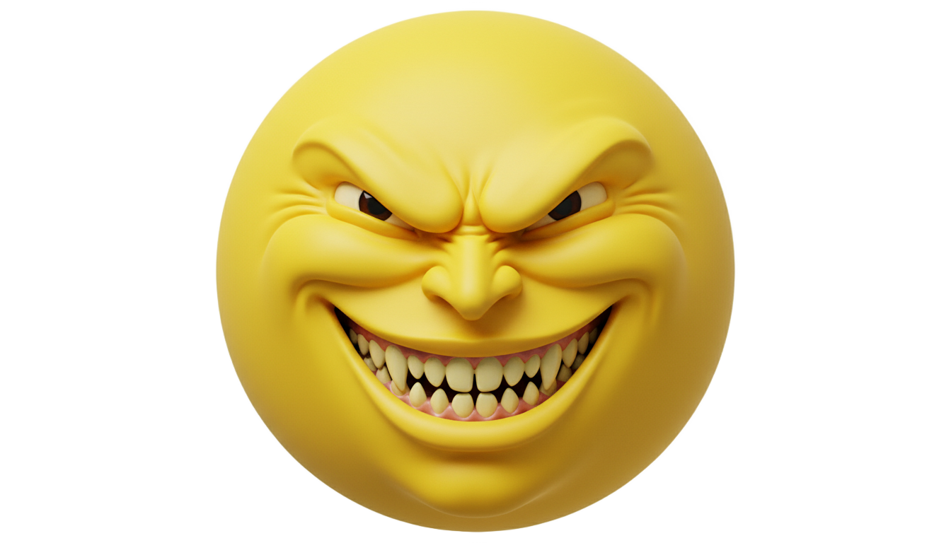 evil smiley face png PNG transparent background