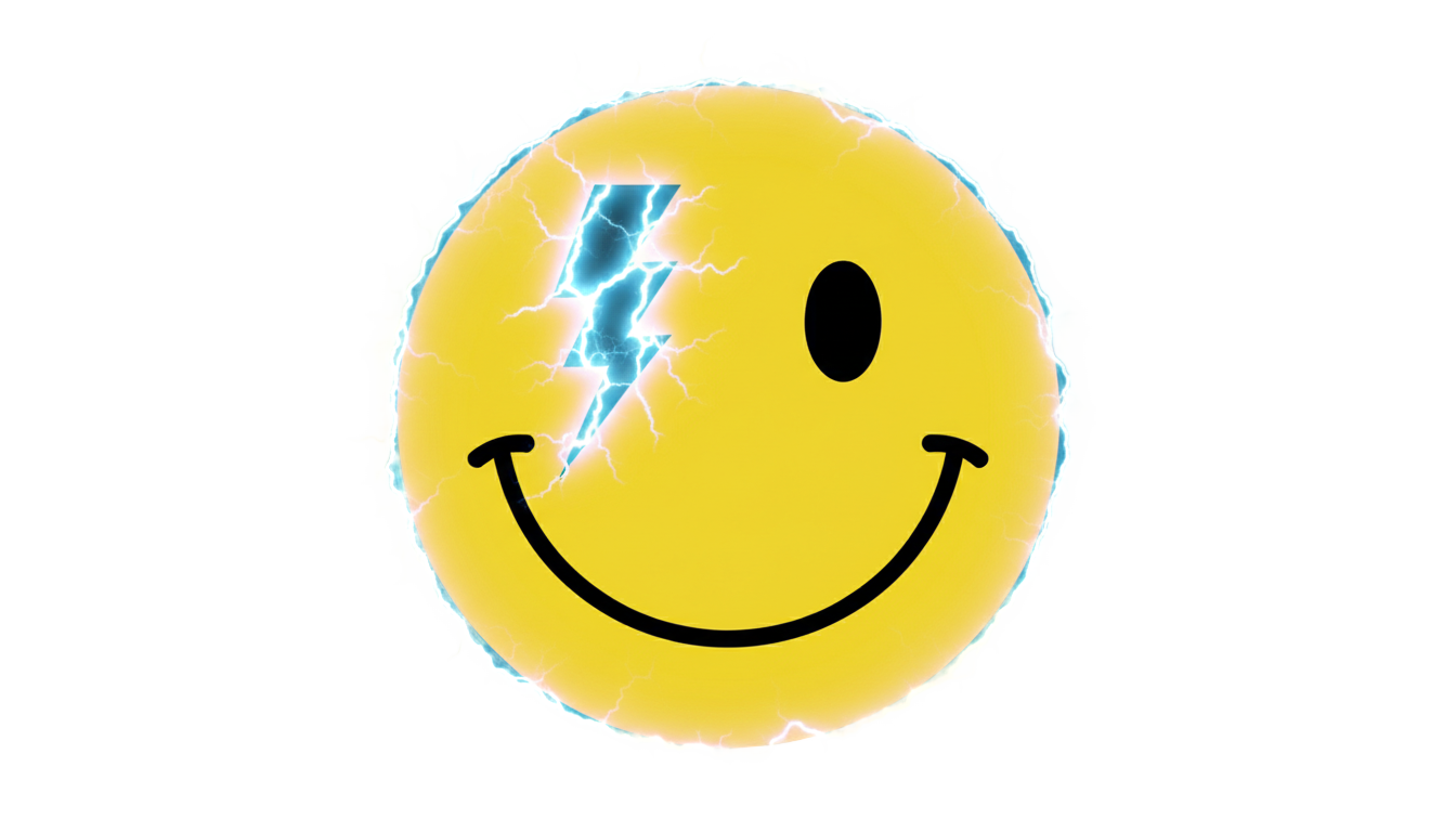 lightning bolt smiley face png PNG transparent background