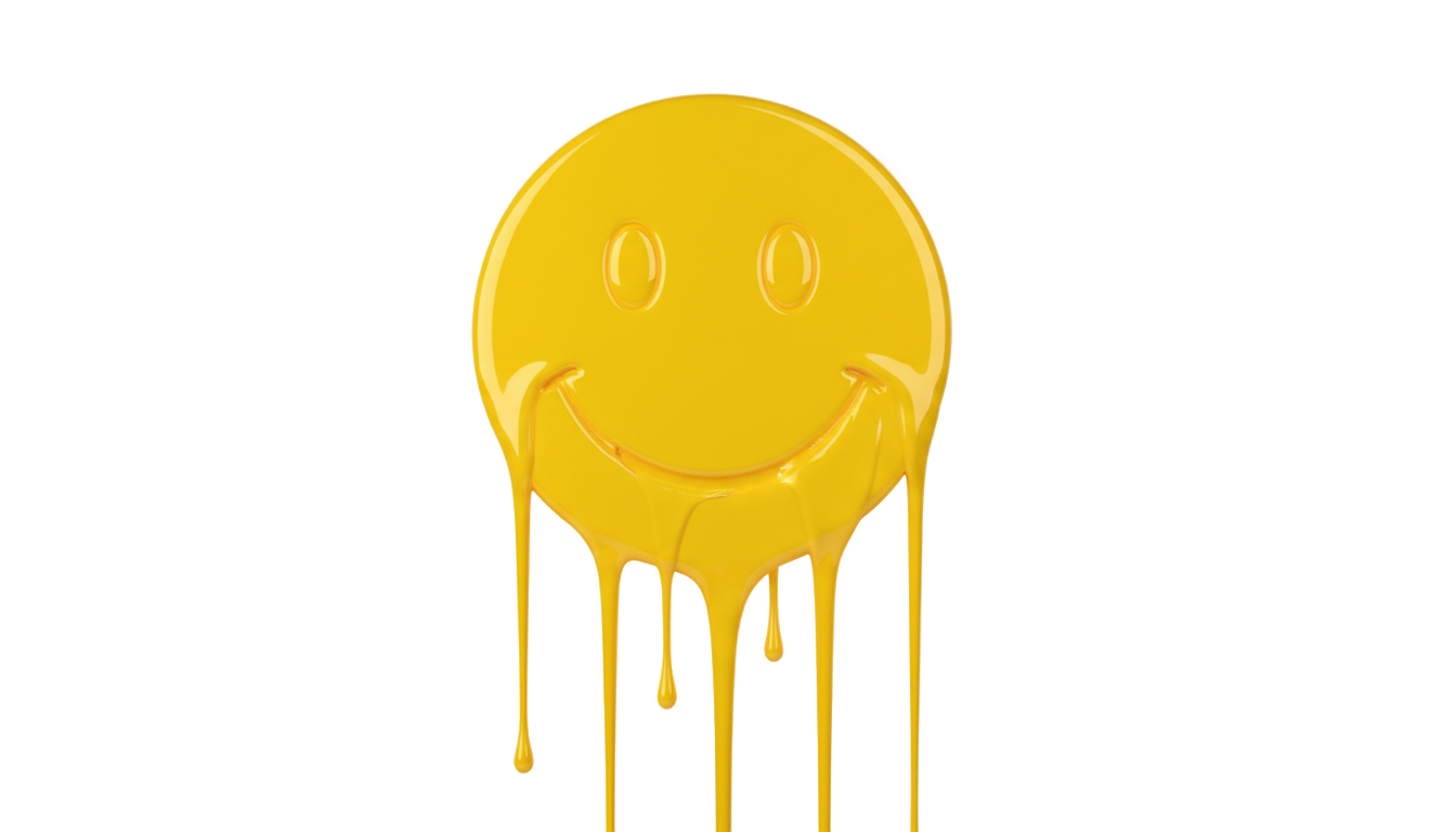 dripping smiley face png PNG transparent background