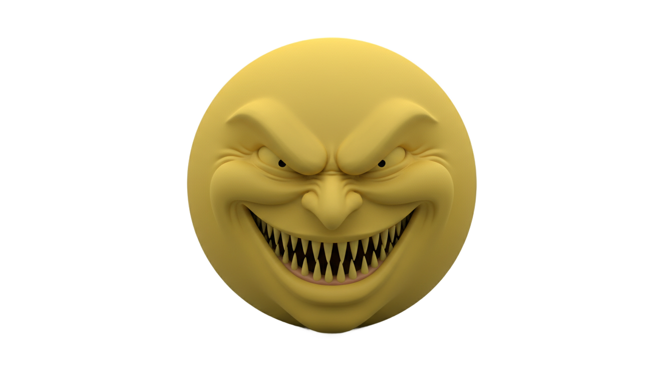 evil smiley face png PNG transparent background