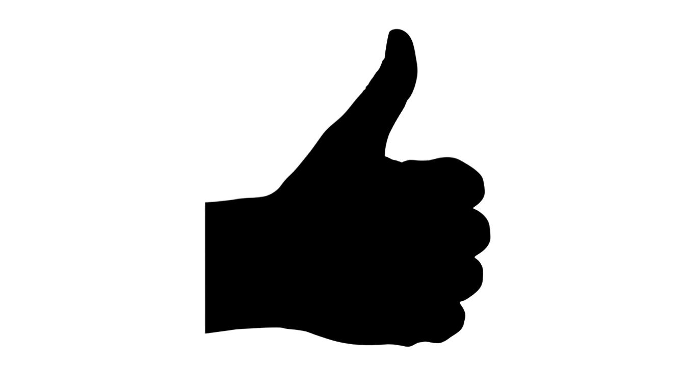 black thumbs up png PNG transparent background