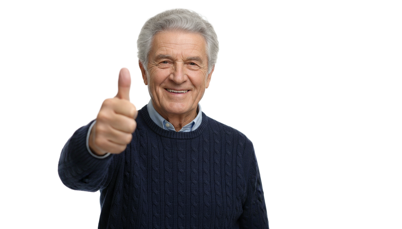 old man thumbs up png PNG transparent background