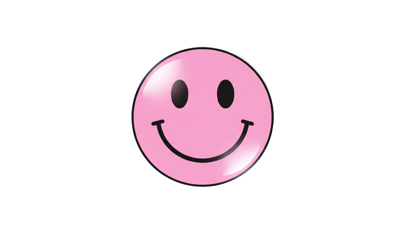 pink preppy smiley face png PNG transparent background