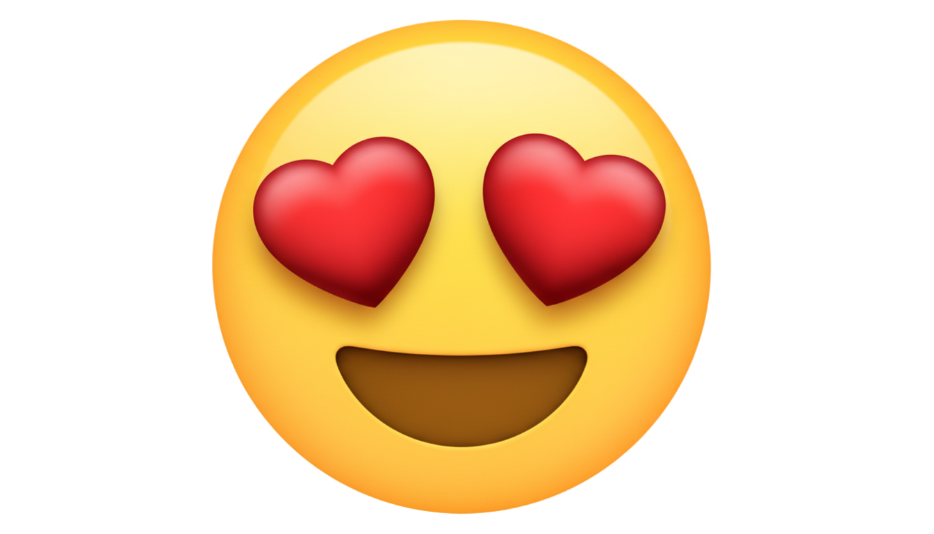 iphone heart eyes emoji png PNG transparent background