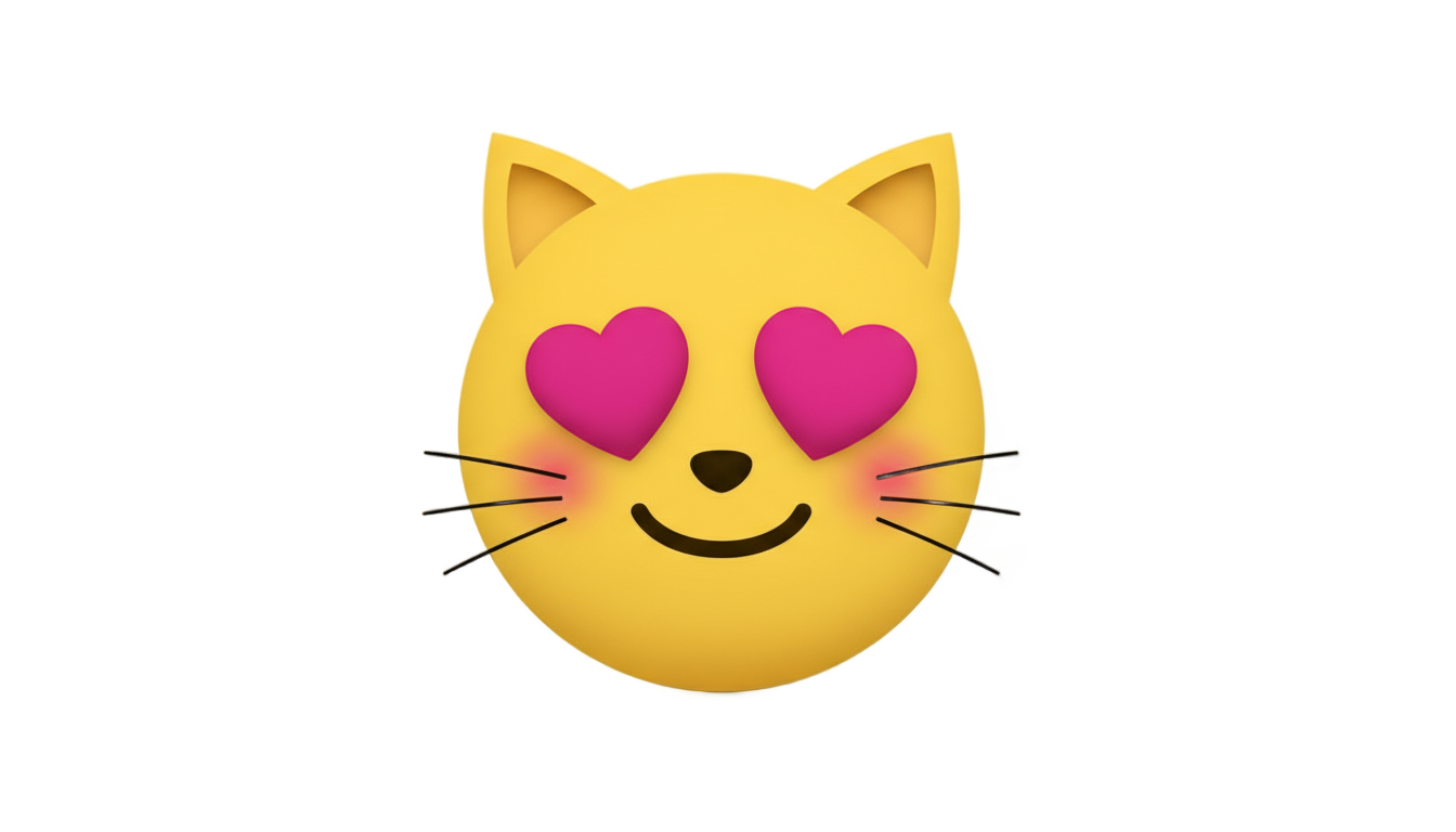 cat heart eyes emoji png PNG transparent background