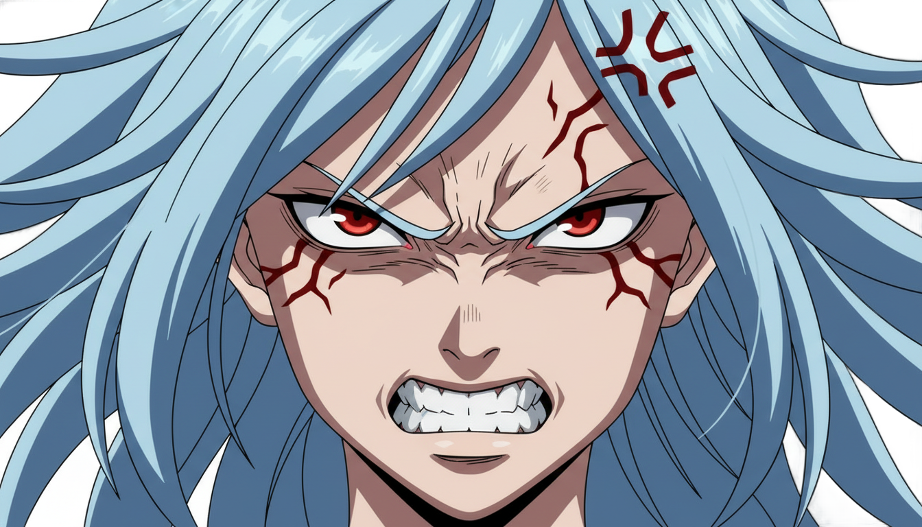 anime angry face png PNG transparent background