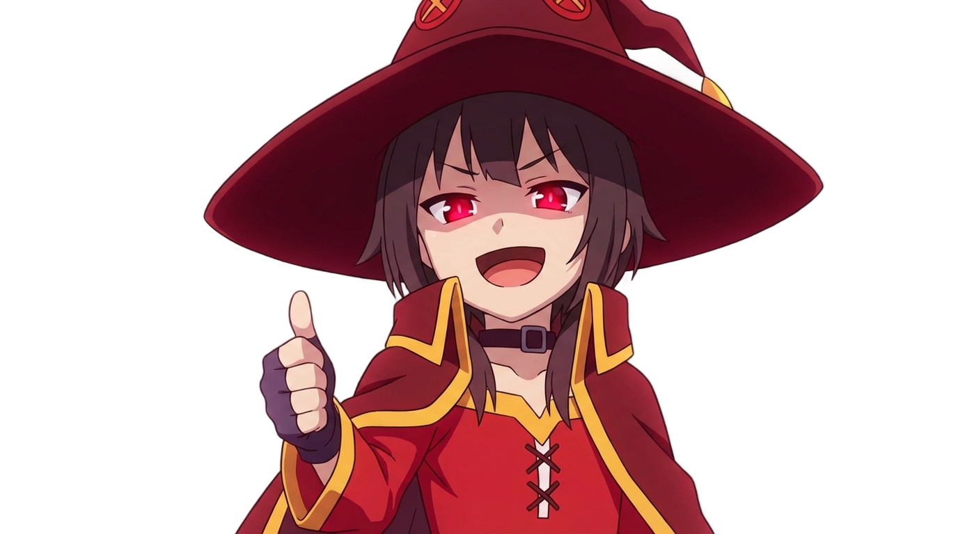 megumin thumbs up png PNG transparent background