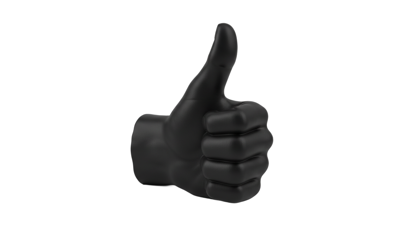 black thumbs up emoji png PNG transparent background