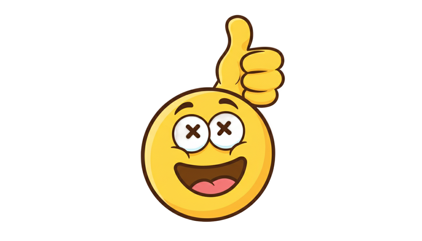 goofy thumbs up emoji png PNG transparent background