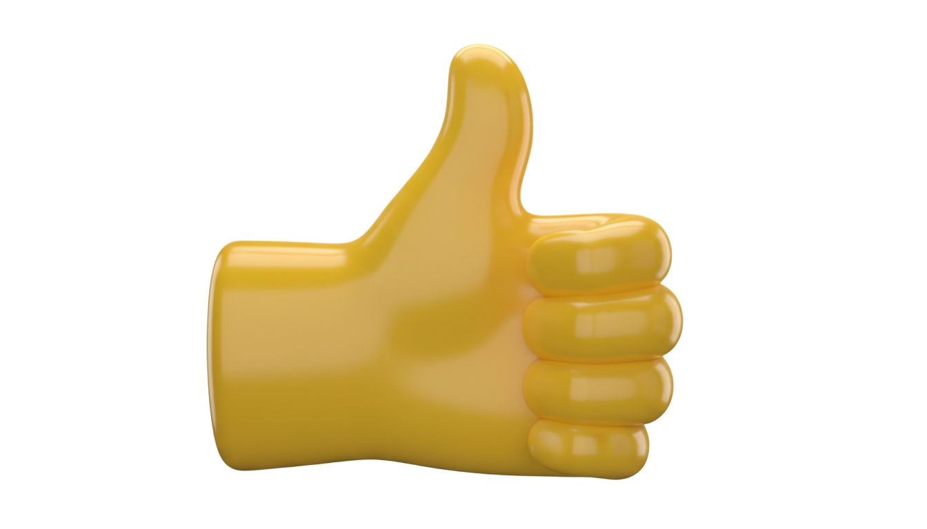 3d thumbs up emoji png PNG transparent background
