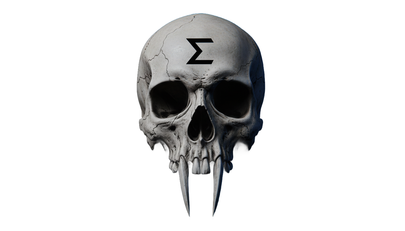 sigma skull face png PNG transparent background