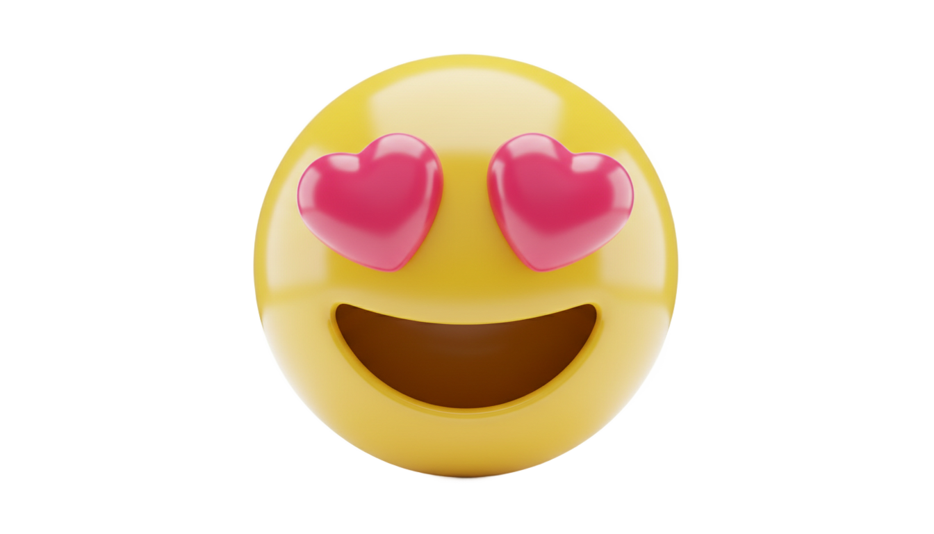 heart eyes emoji png PNG transparent background