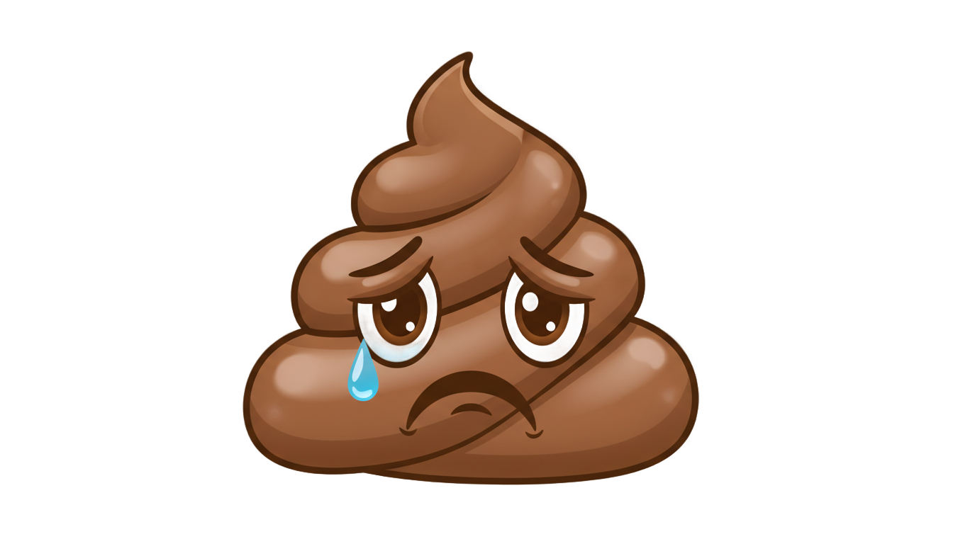 sad poop emoji png PNG transparent background