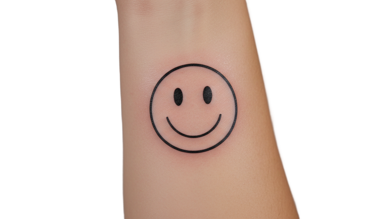 smiley face tattoo png PNG transparent background