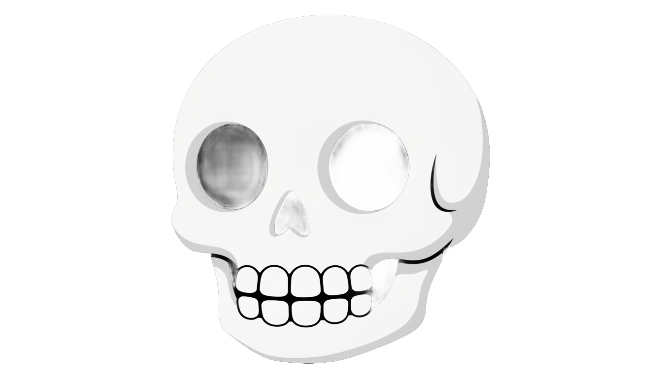 skull face emoji green screen png PNG transparent background