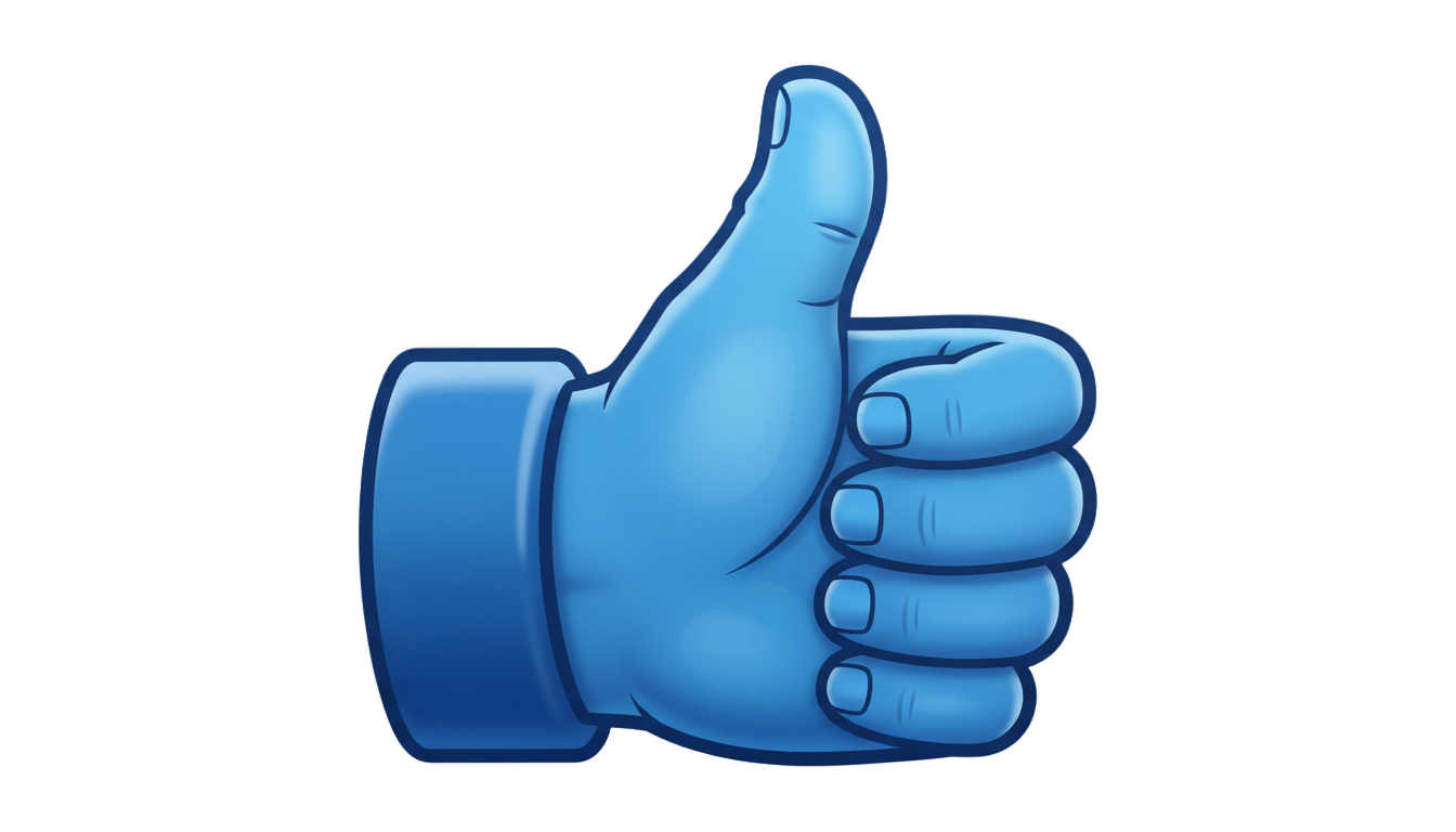 blue emoji thumbs up png PNG transparent background