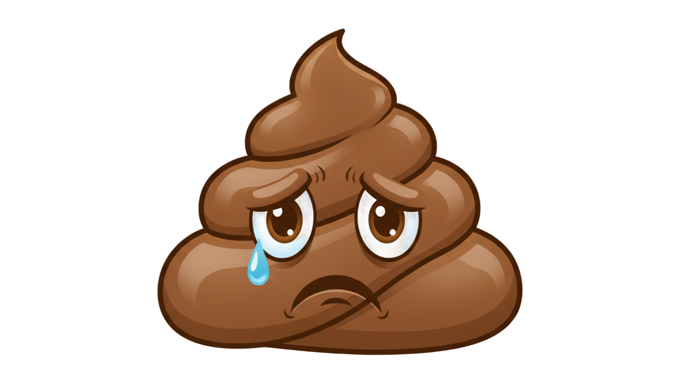 sad poop emoji png PNG transparent background