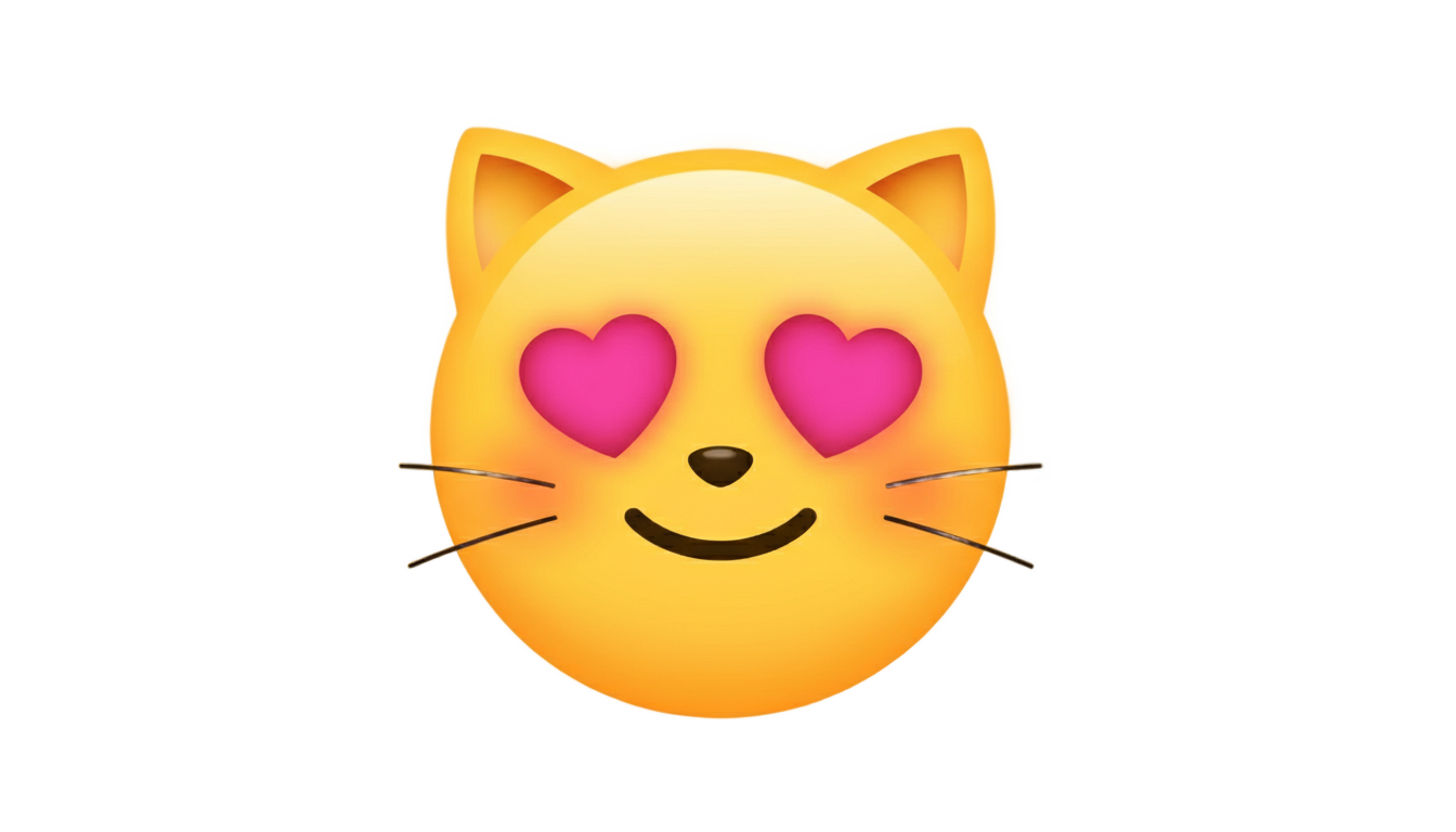 cat heart eyes emoji png PNG transparent background