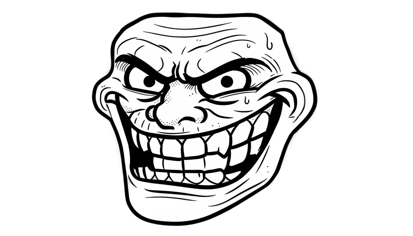 angry troll face png PNG transparent background