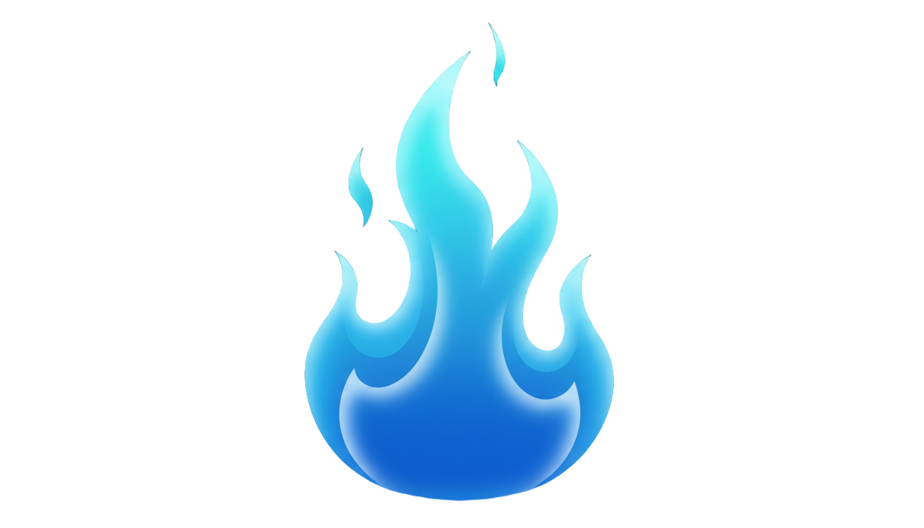 blue fire emoji png PNG transparent background