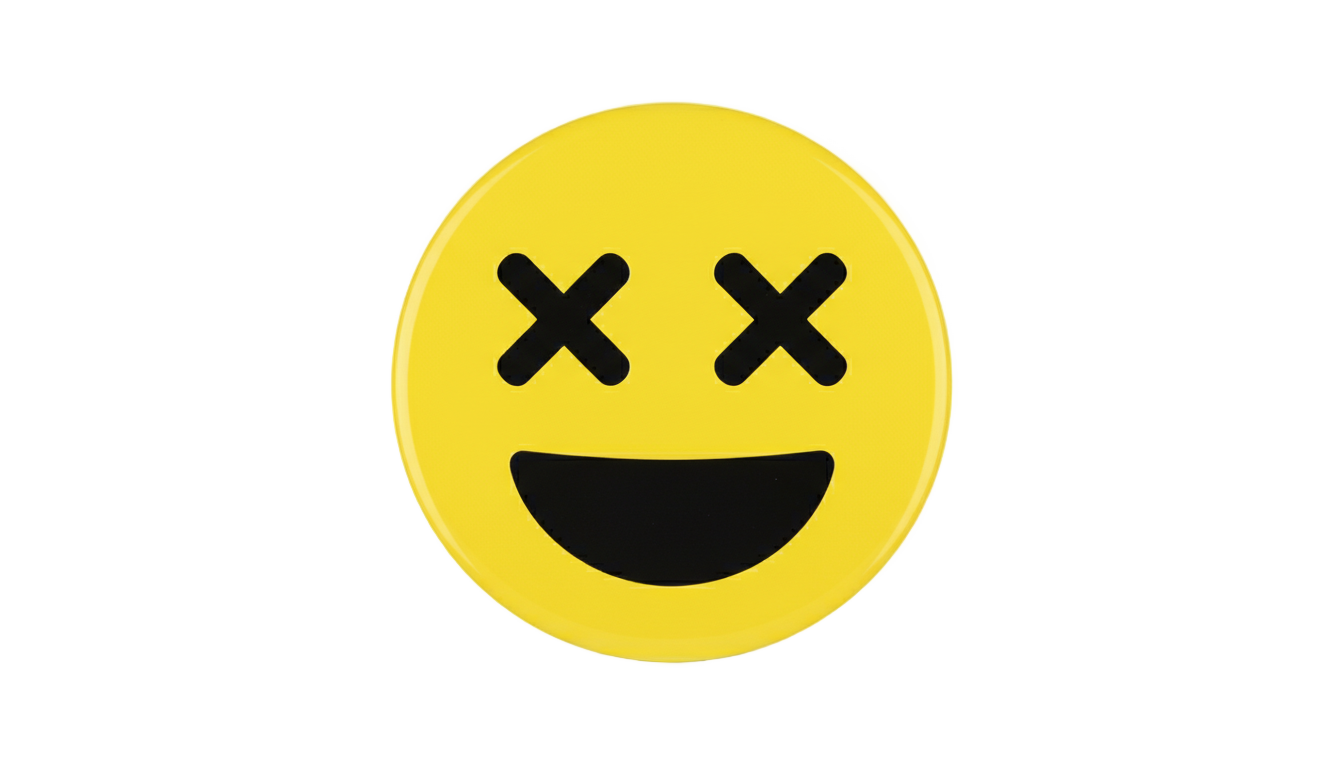 x eyes smiley face png PNG transparent background
