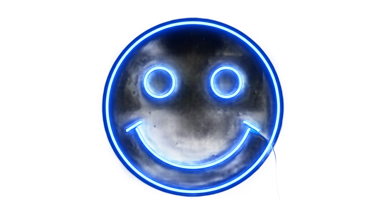 neon smiley face png PNG transparent background