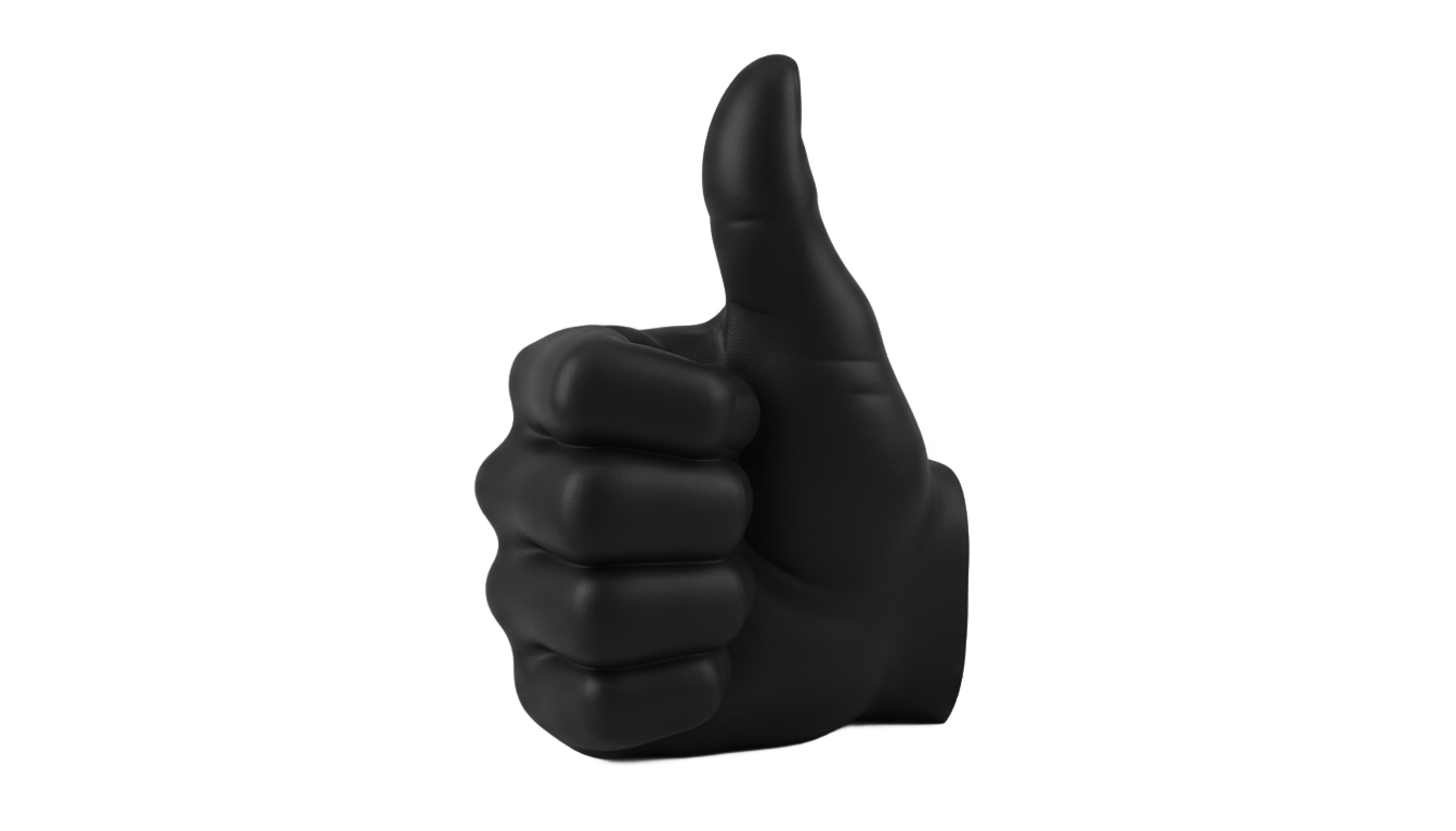black thumbs up emoji png PNG transparent background