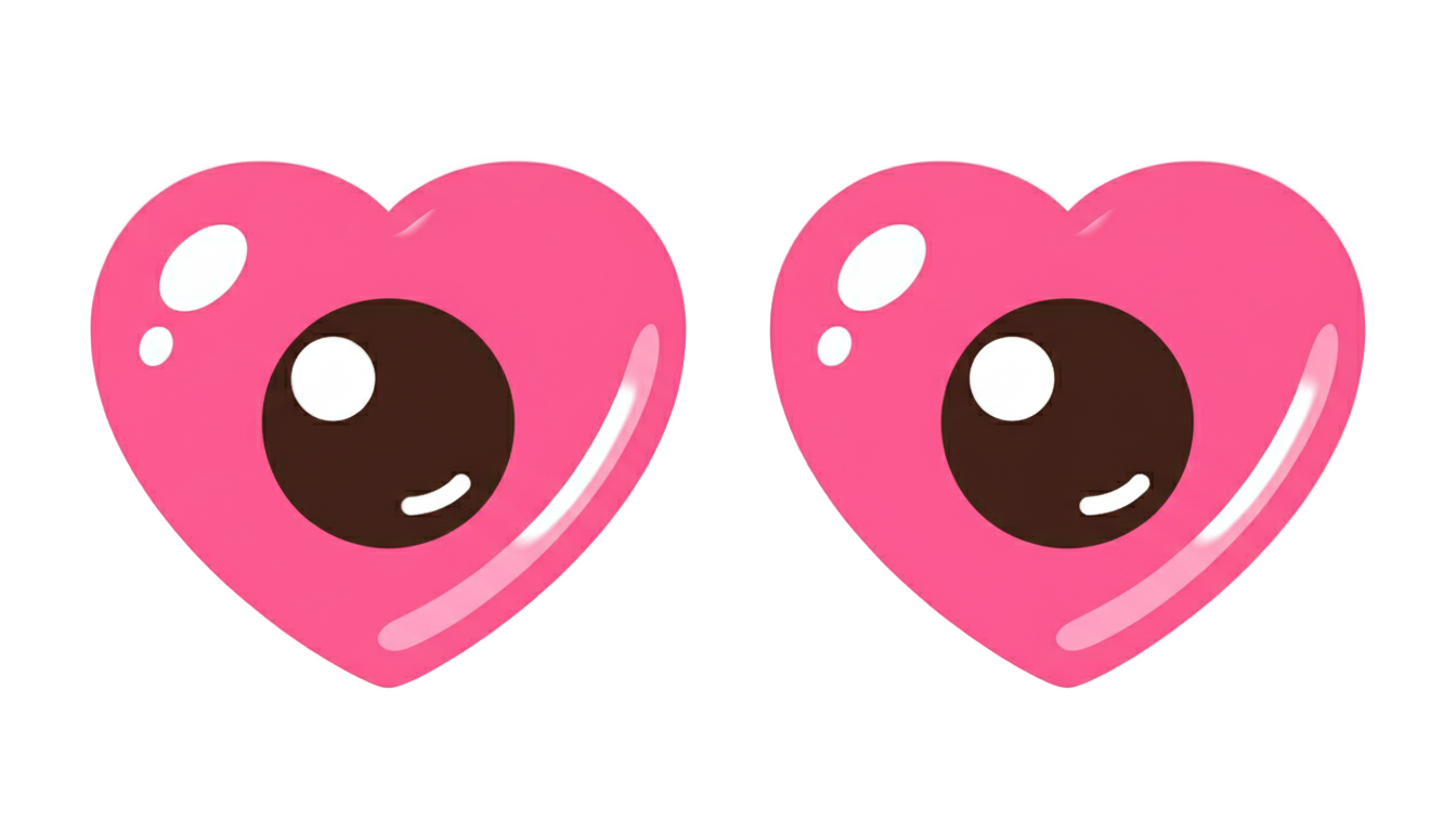 heart eyes png PNG transparent background
