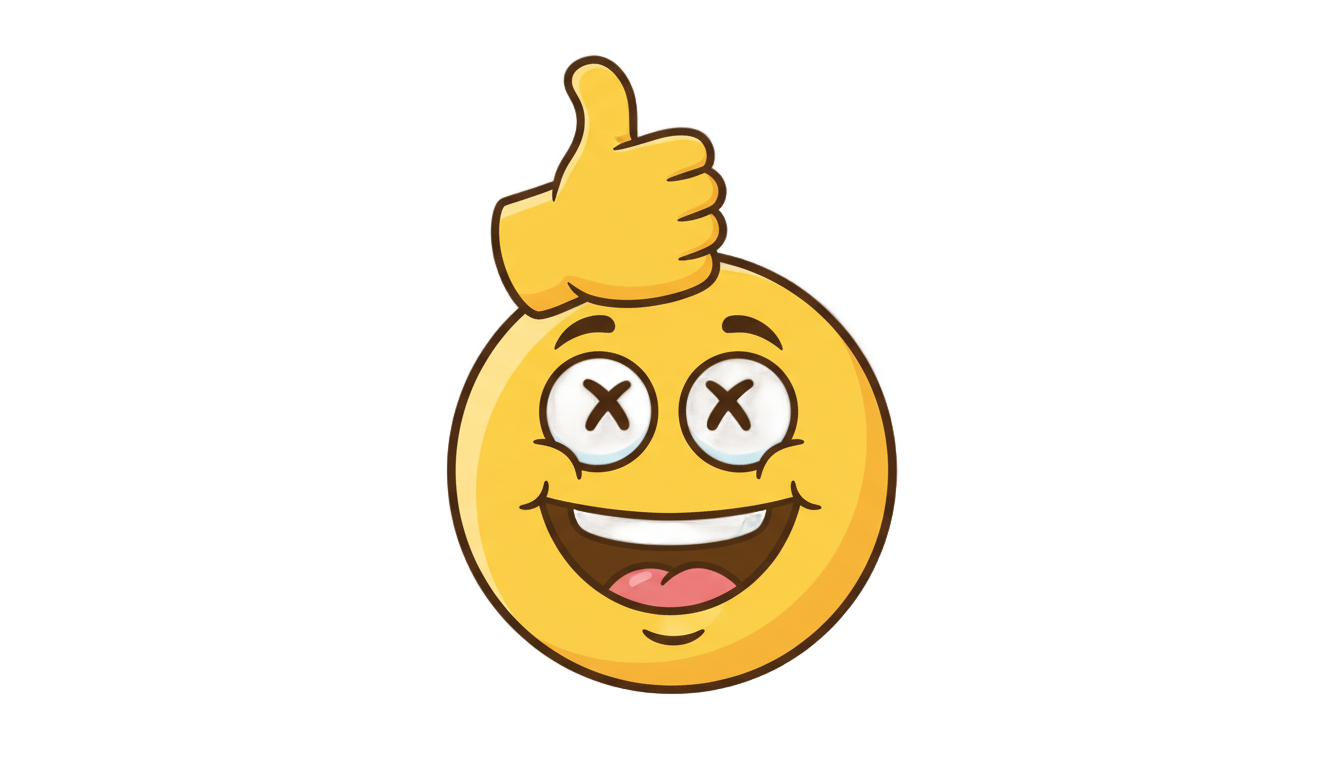 goofy thumbs up emoji png PNG transparent background
